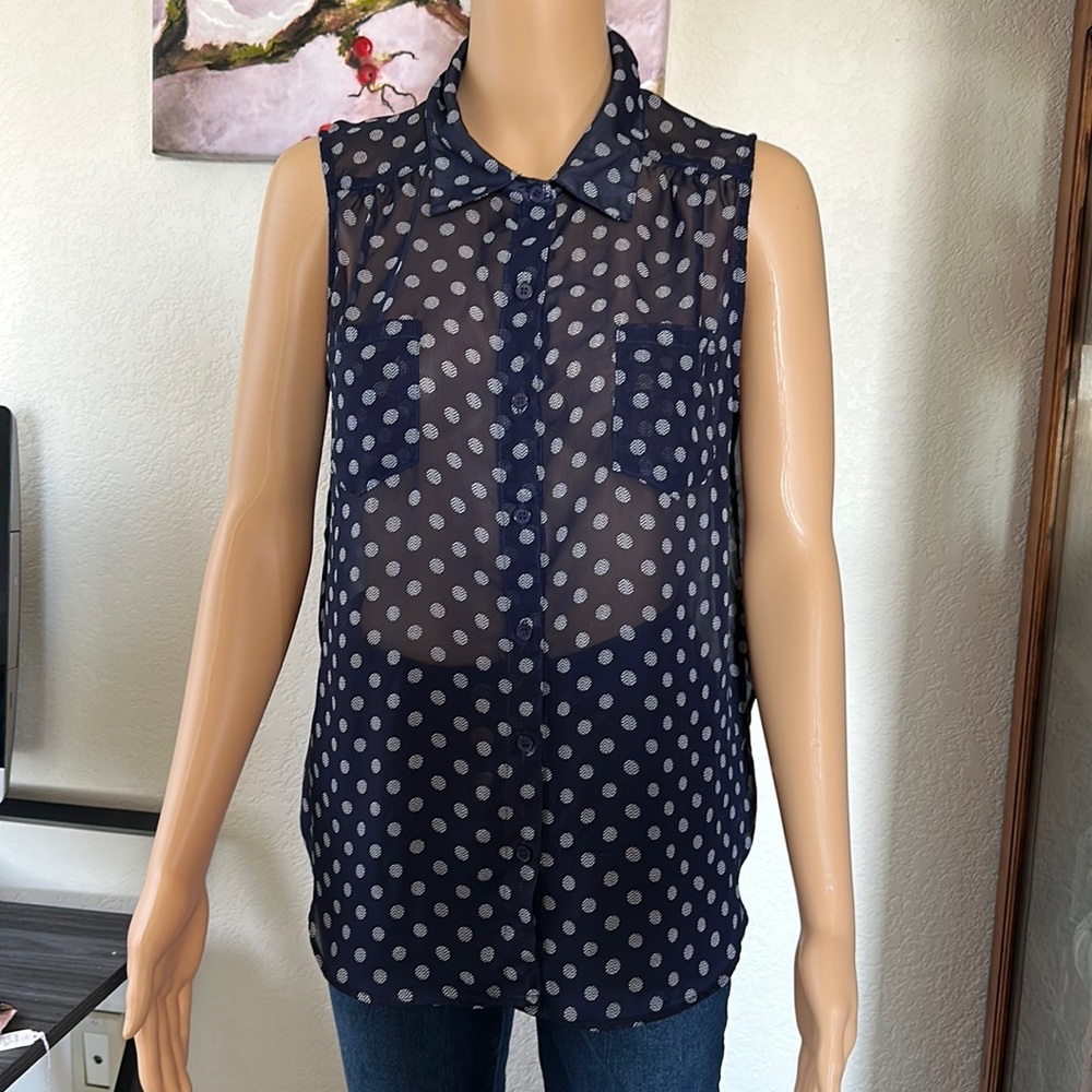 AB Studio Navy & White Shirt